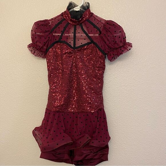 Weissman dance costume burgundy red biketard Hung Up
10877 child LC - Picture 2 of 11